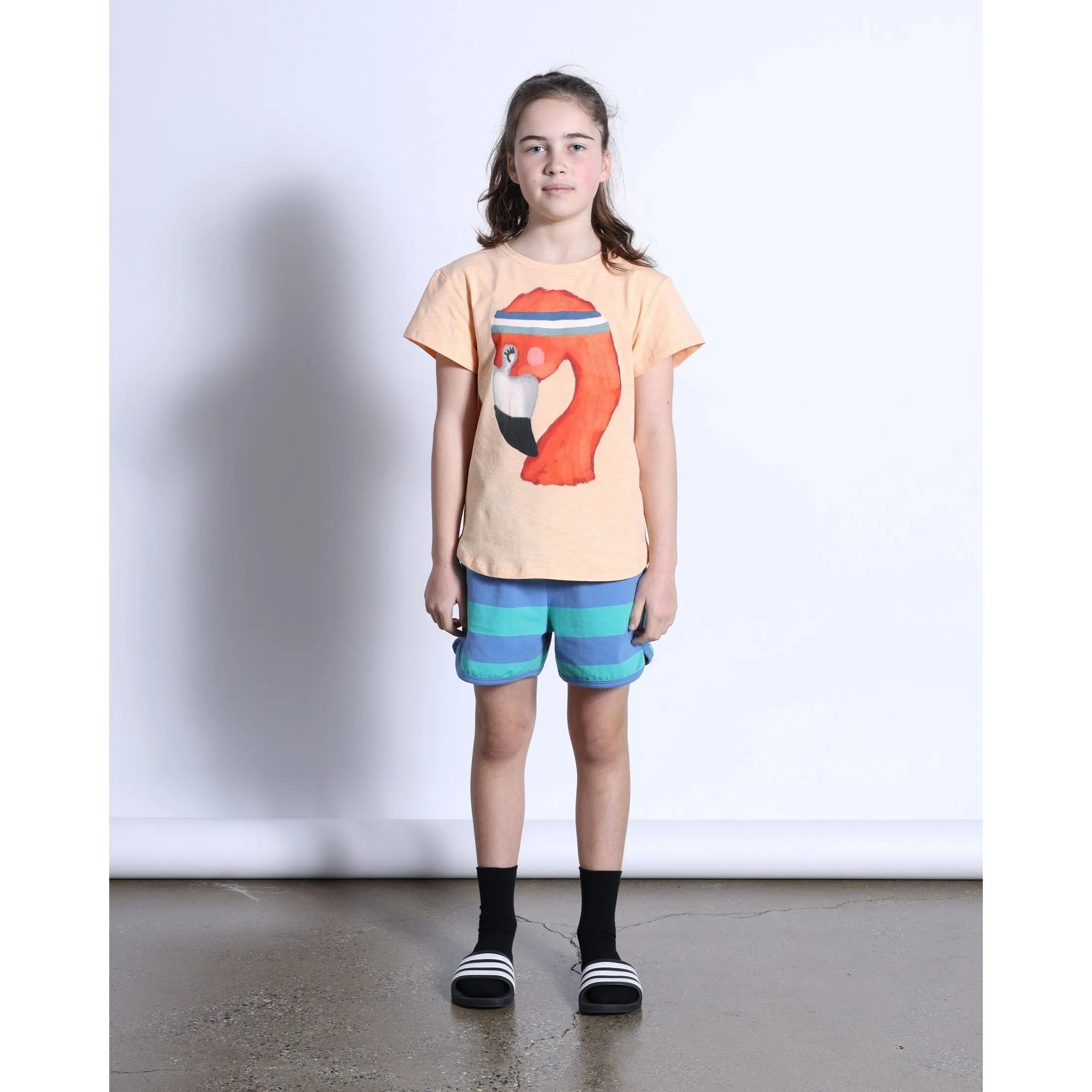 Sporty Flamingo Tee- Light Orange Marle