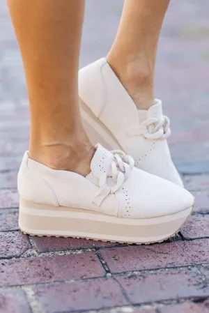 Stay On Course Ivory White Sneakers