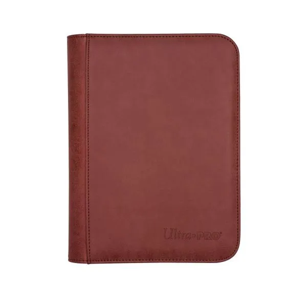 Suede Collection Zippered 4-Pocket Premium PRO-Binder - Ruby