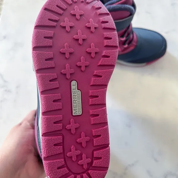 Sweet Merrell Pink Navy Toddler Unisex Girl Boy Winter Boots Sz 10M NWB