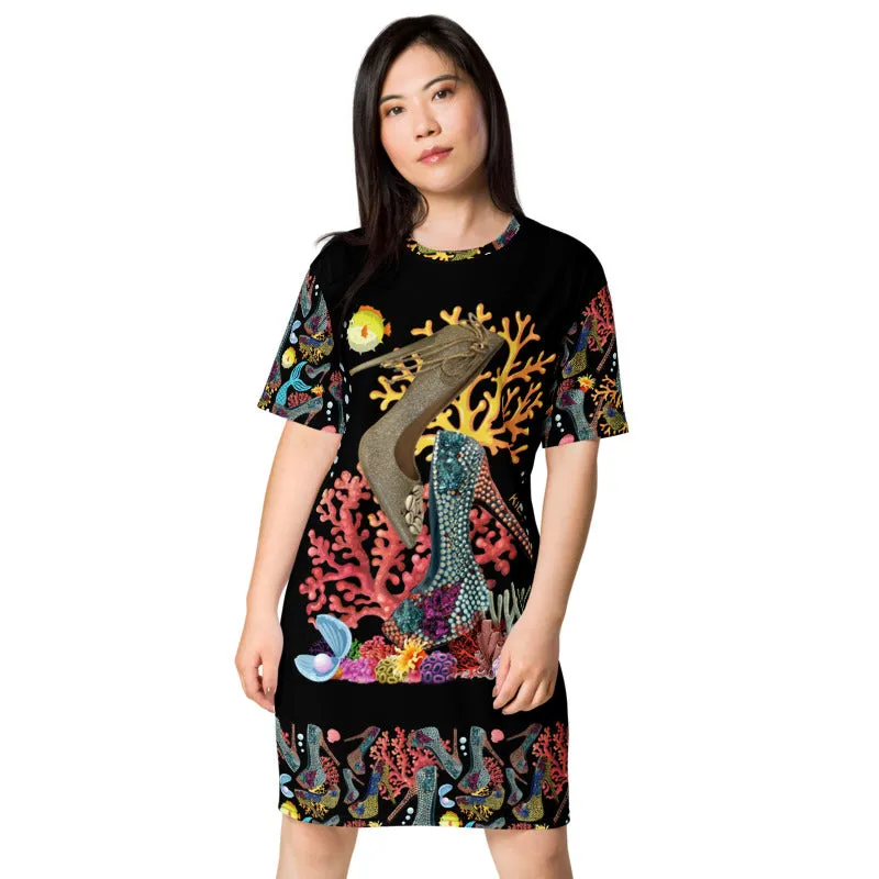 T-shirt dress Ursula 'Dark Glam sea'