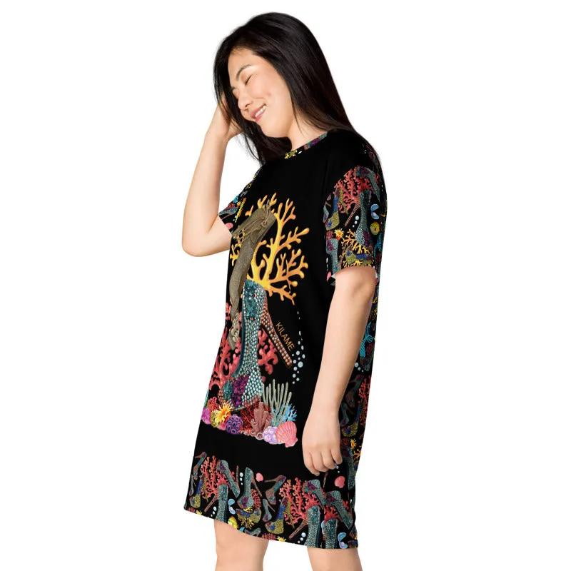 T-shirt dress Ursula 'Dark Glam sea'