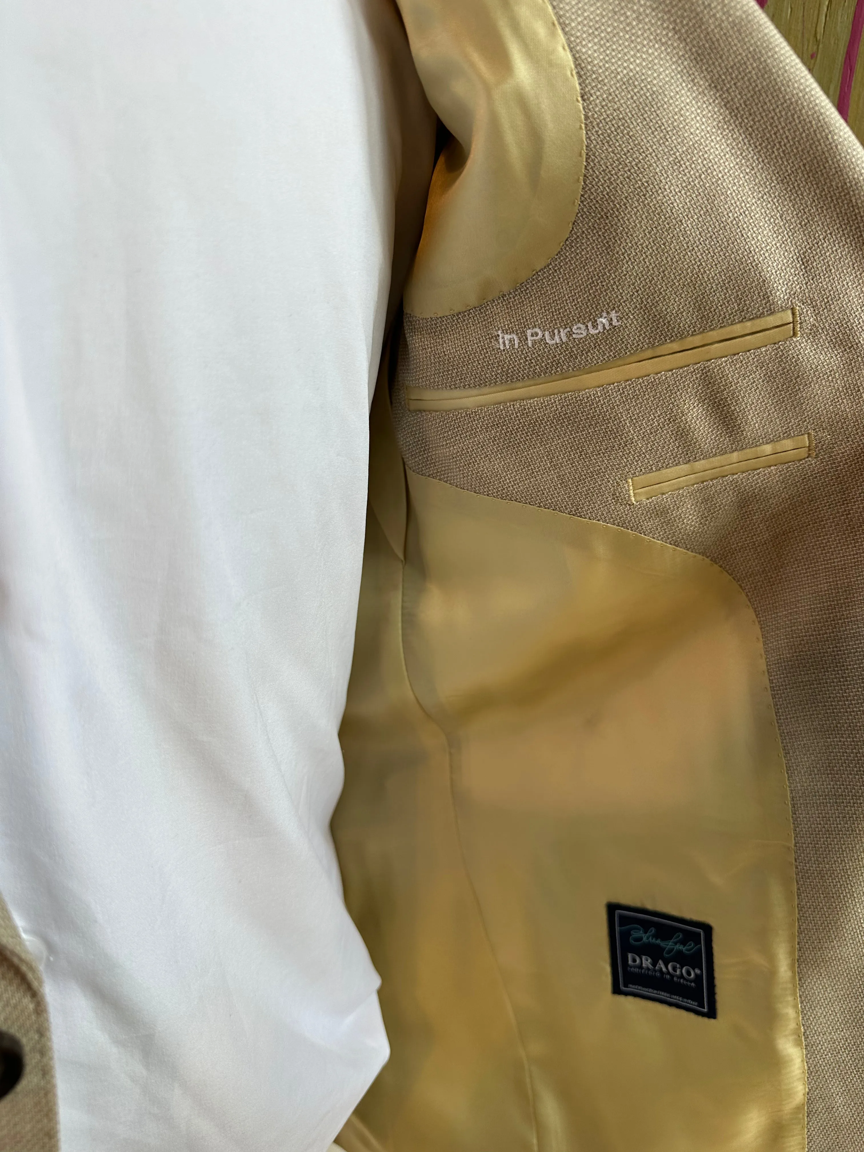 Tan Hopsack Premium Italian Suit Coat