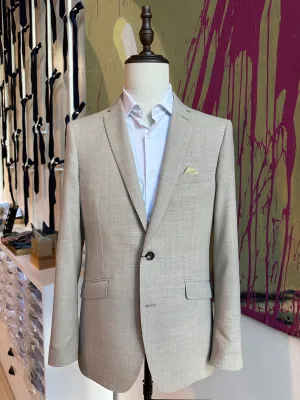 Tan Hopsack Premium Italian Suit Coat