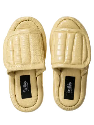 The Faux Leather Slides.