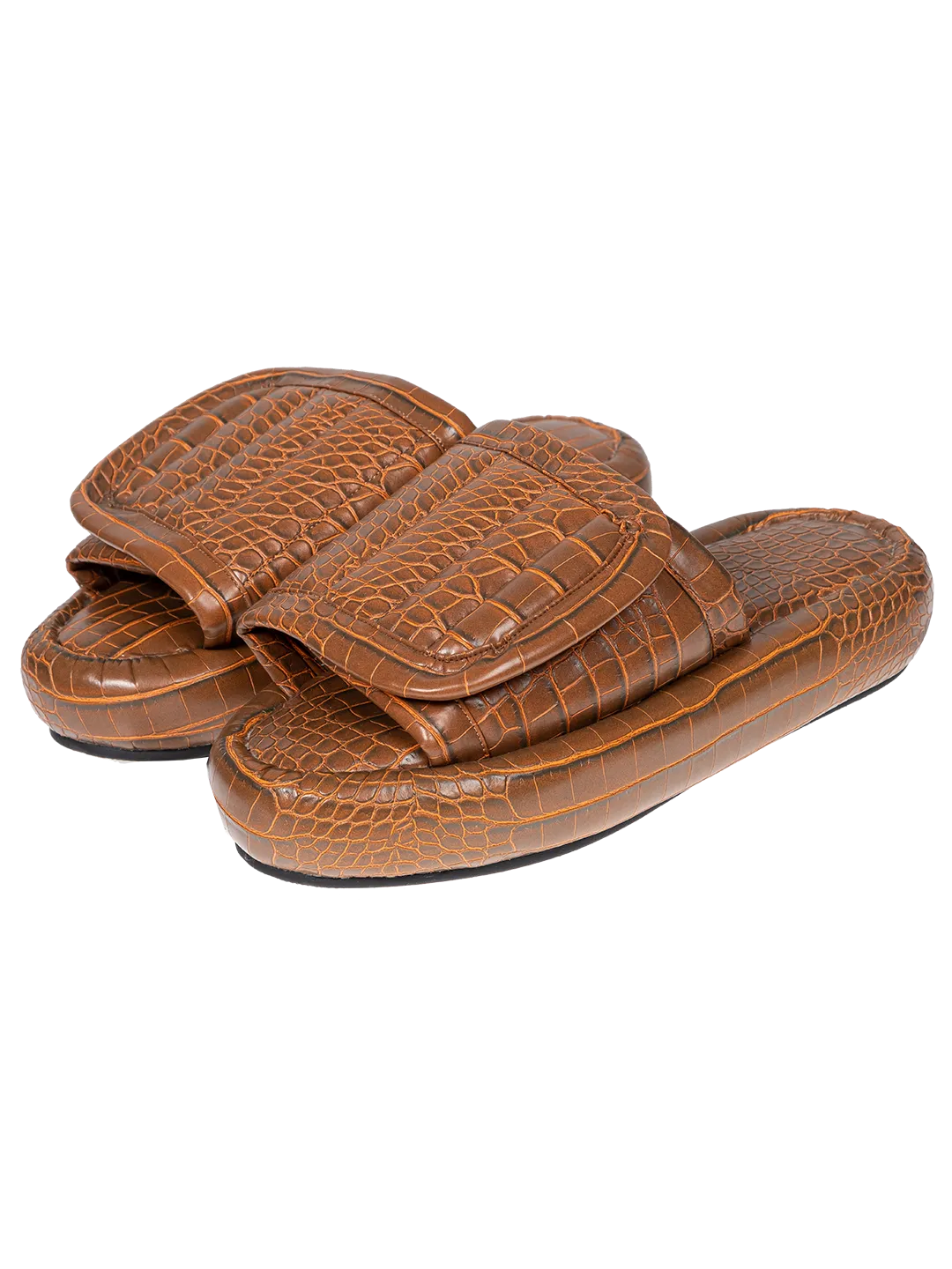 The Faux Leather Slides.
