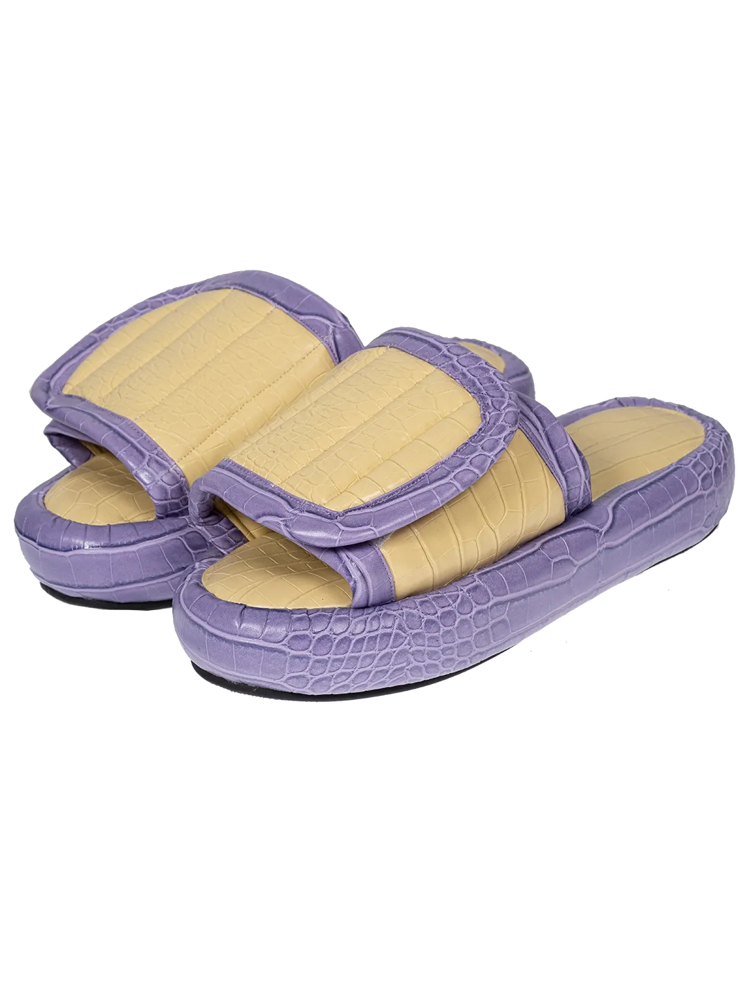 The Faux Leather Slides.