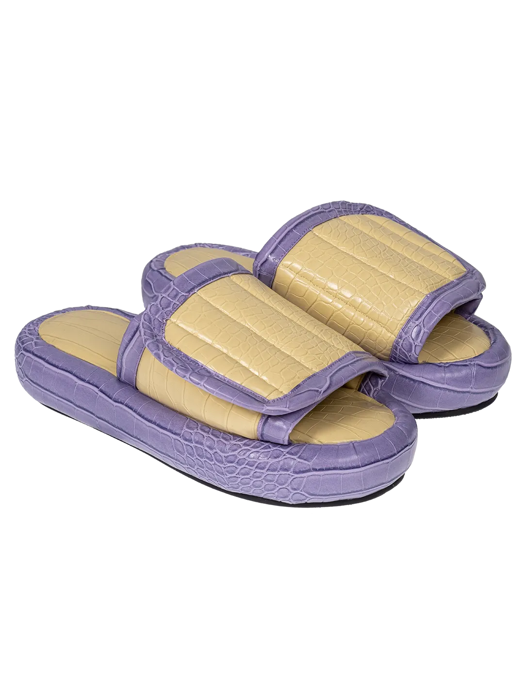 The Faux Leather Slides.