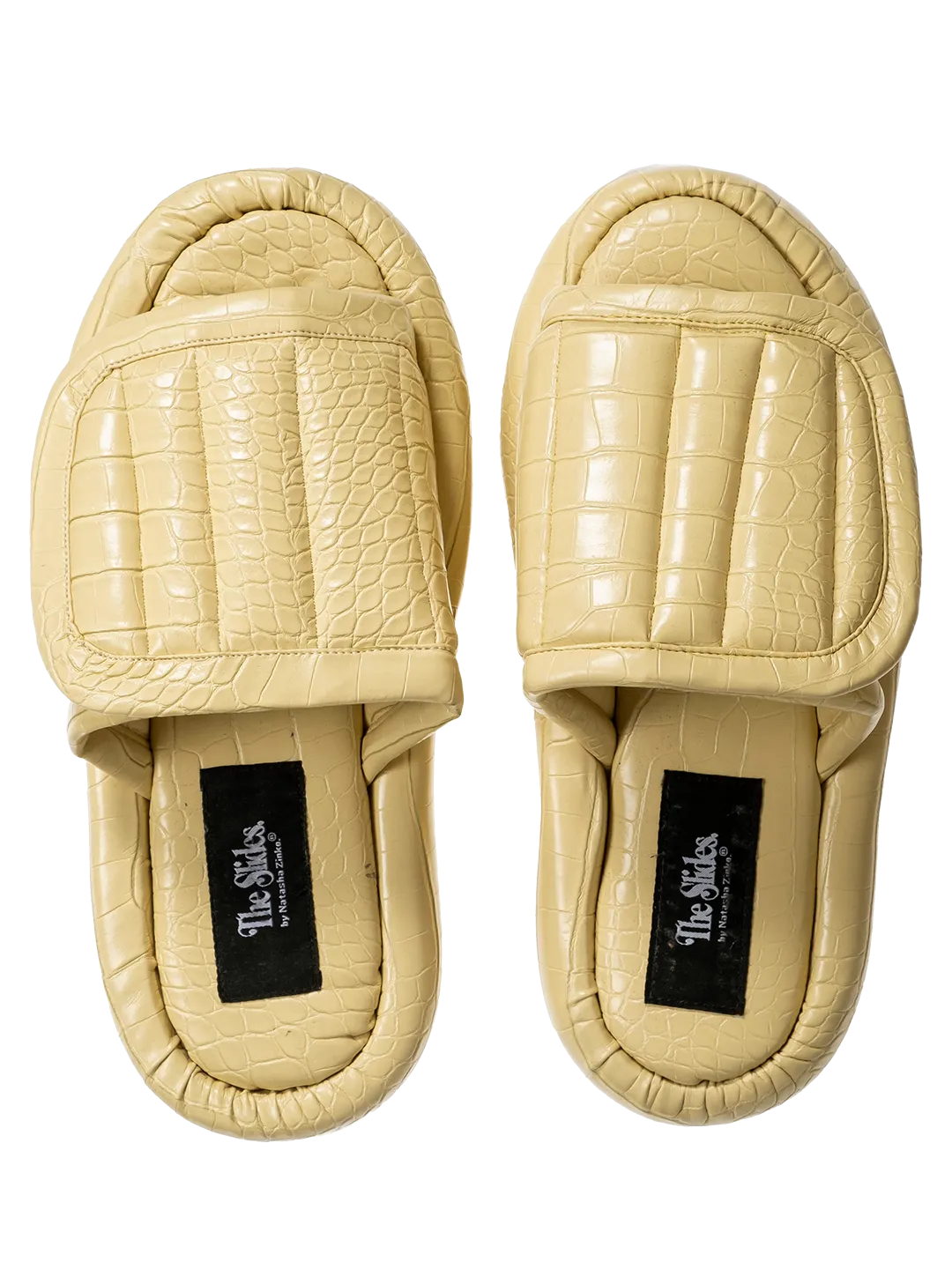 The Faux Leather Slides.