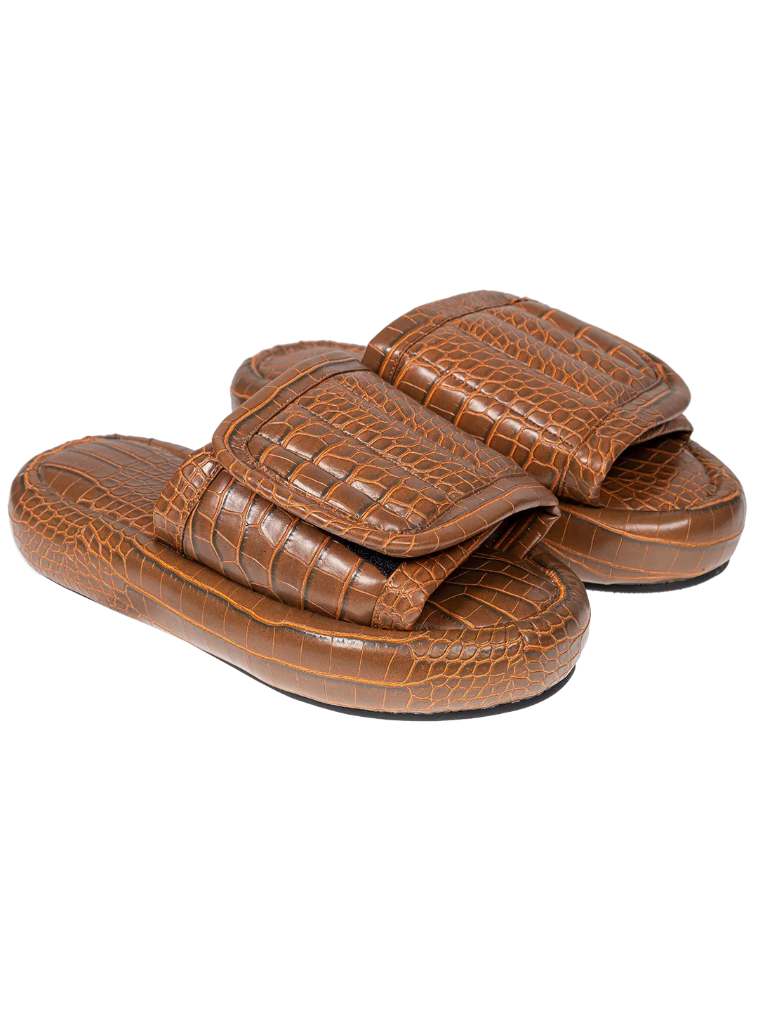 The Faux Leather Slides.