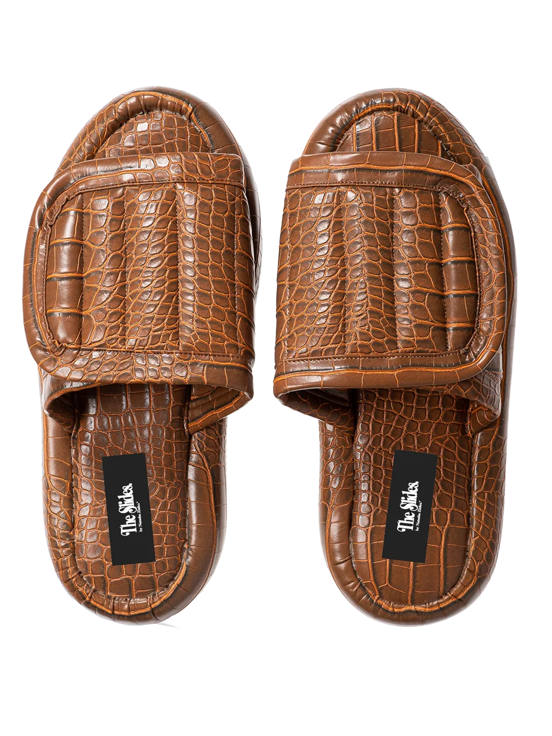 The Faux Leather Slides.