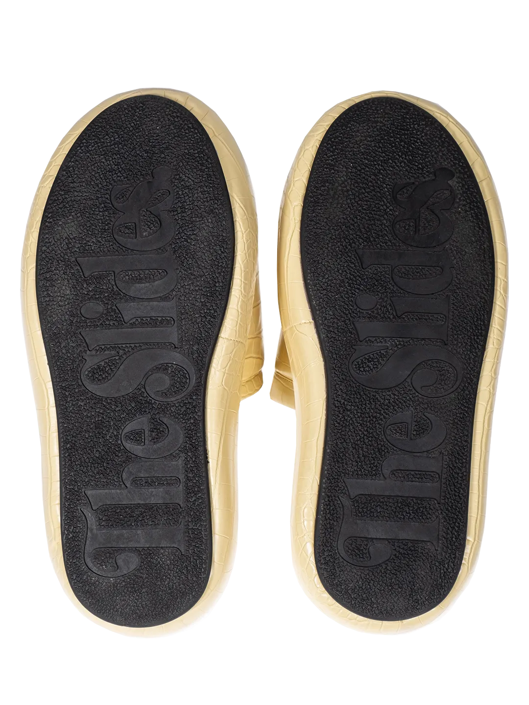 The Faux Leather Slides.