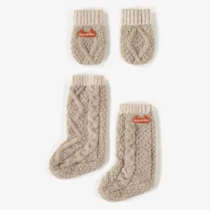 The Knitted Recycled Polyester Mitten   Slipper Set - BABY