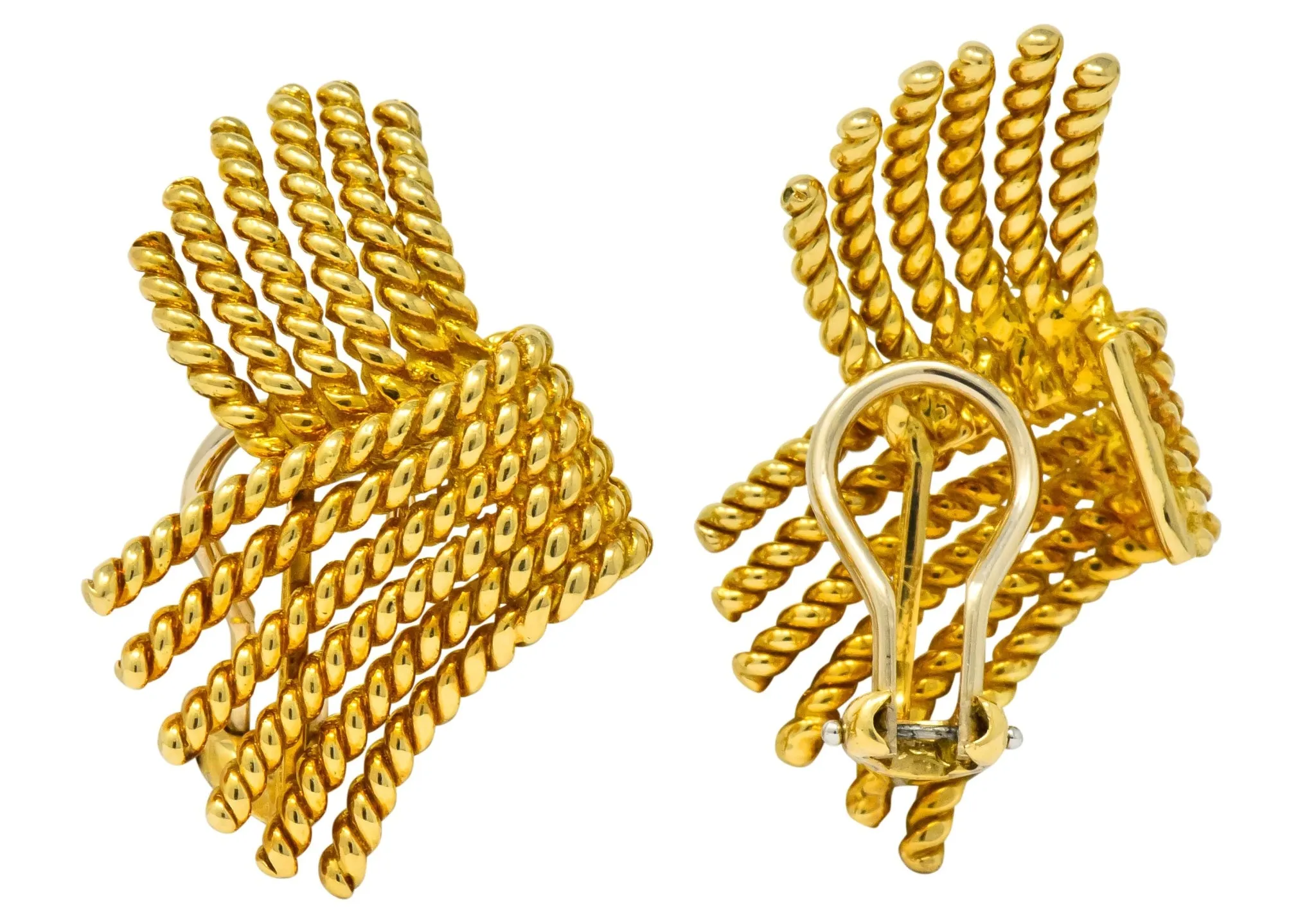 Tiffany & Co. Schlumberger 18 Karat Gold Strand Ear-Clip Earrings