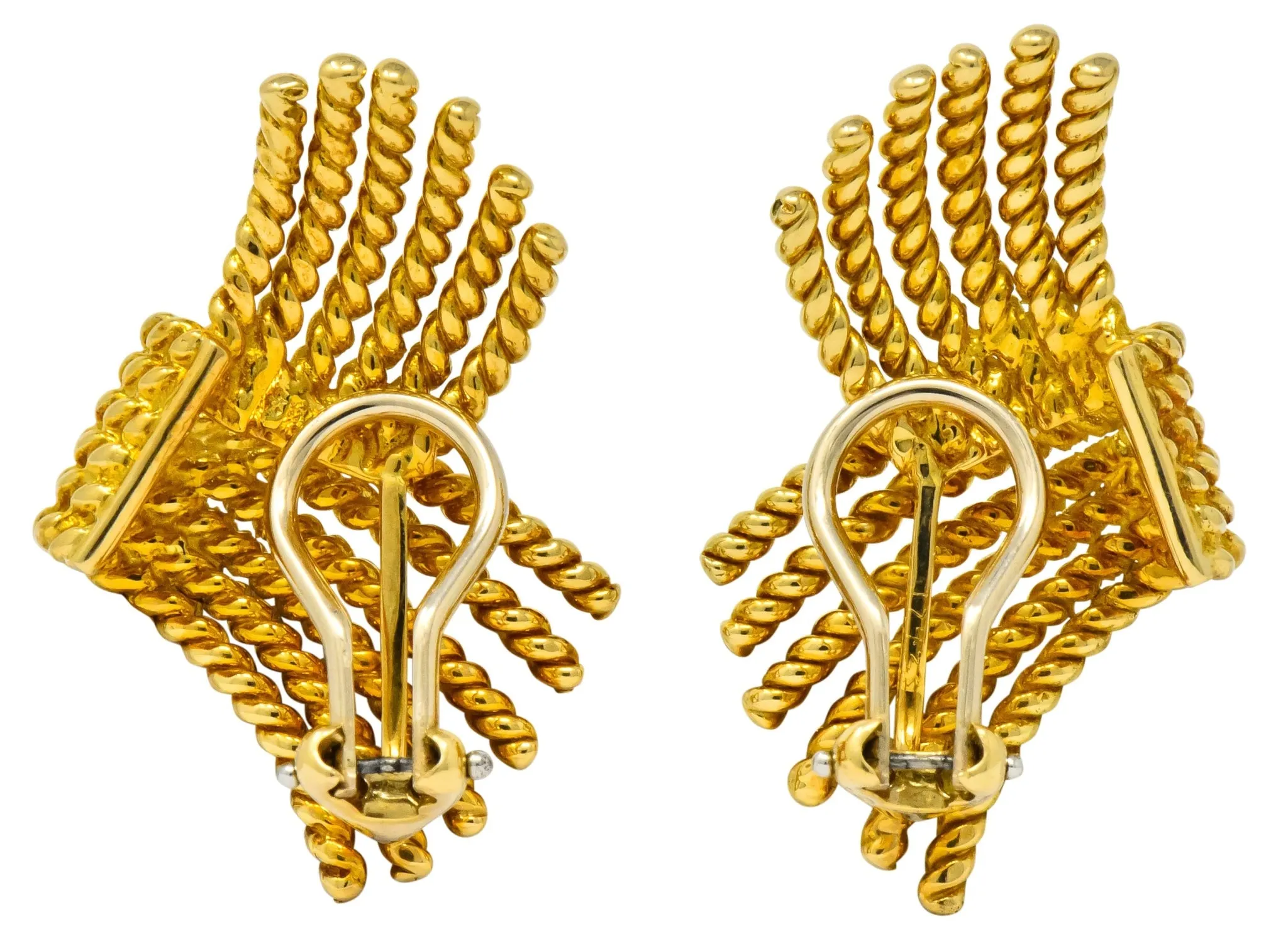 Tiffany & Co. Schlumberger 18 Karat Gold Strand Ear-Clip Earrings