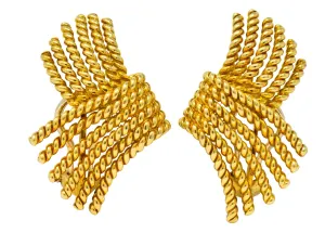 Tiffany & Co. Schlumberger 18 Karat Gold Strand Ear-Clip Earrings