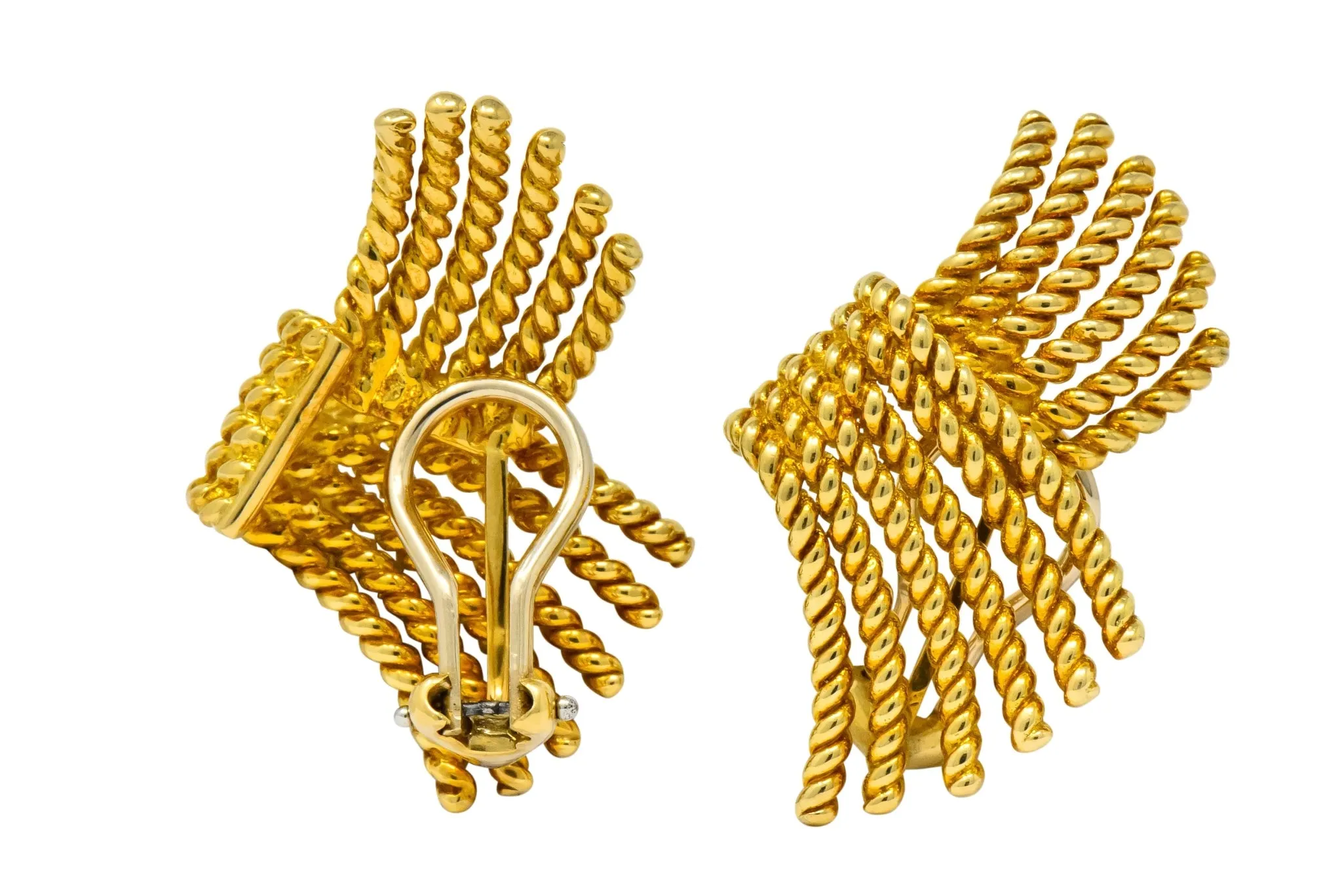 Tiffany & Co. Schlumberger 18 Karat Gold Strand Ear-Clip Earrings