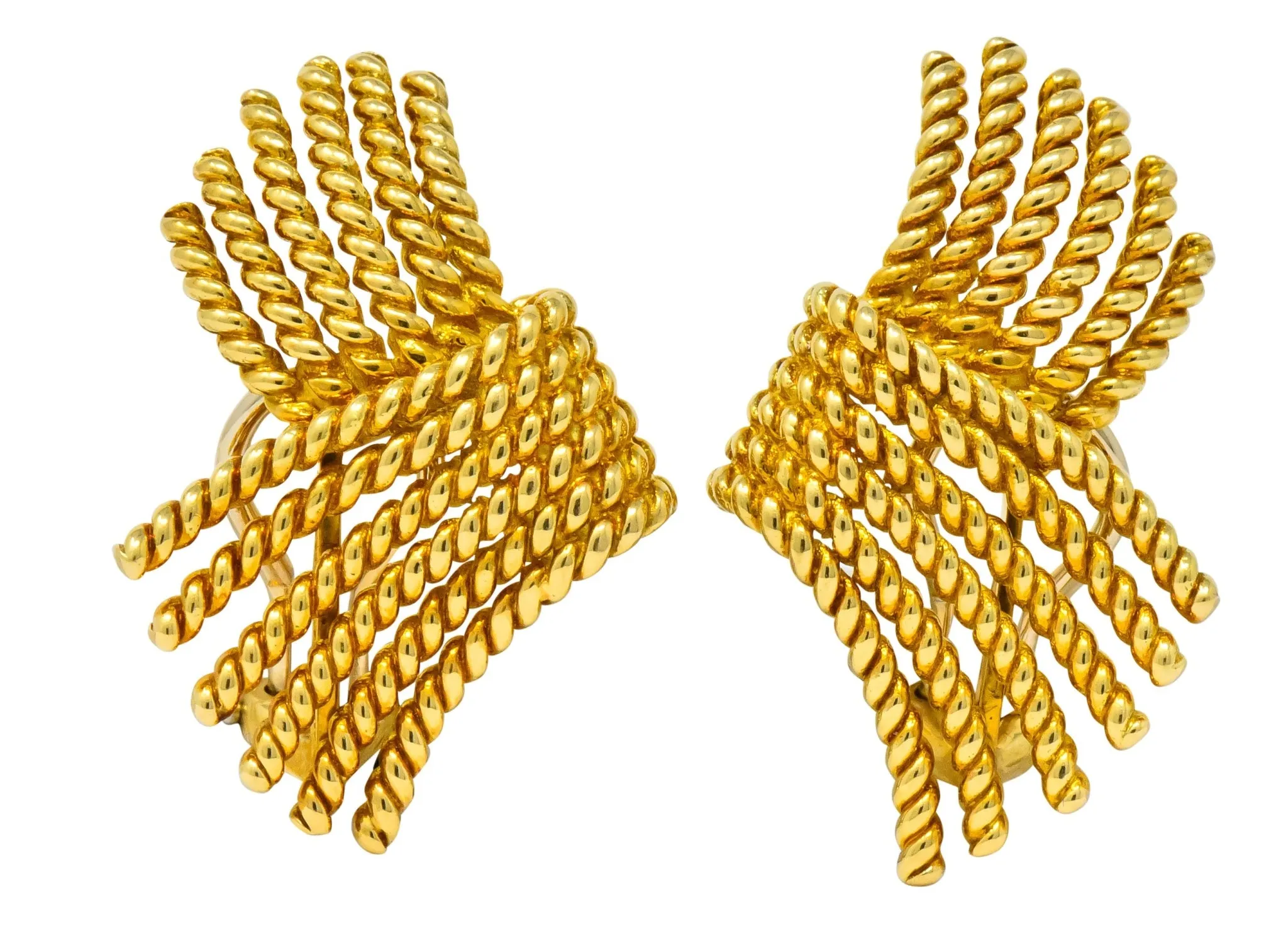 Tiffany & Co. Schlumberger 18 Karat Gold Strand Ear-Clip Earrings