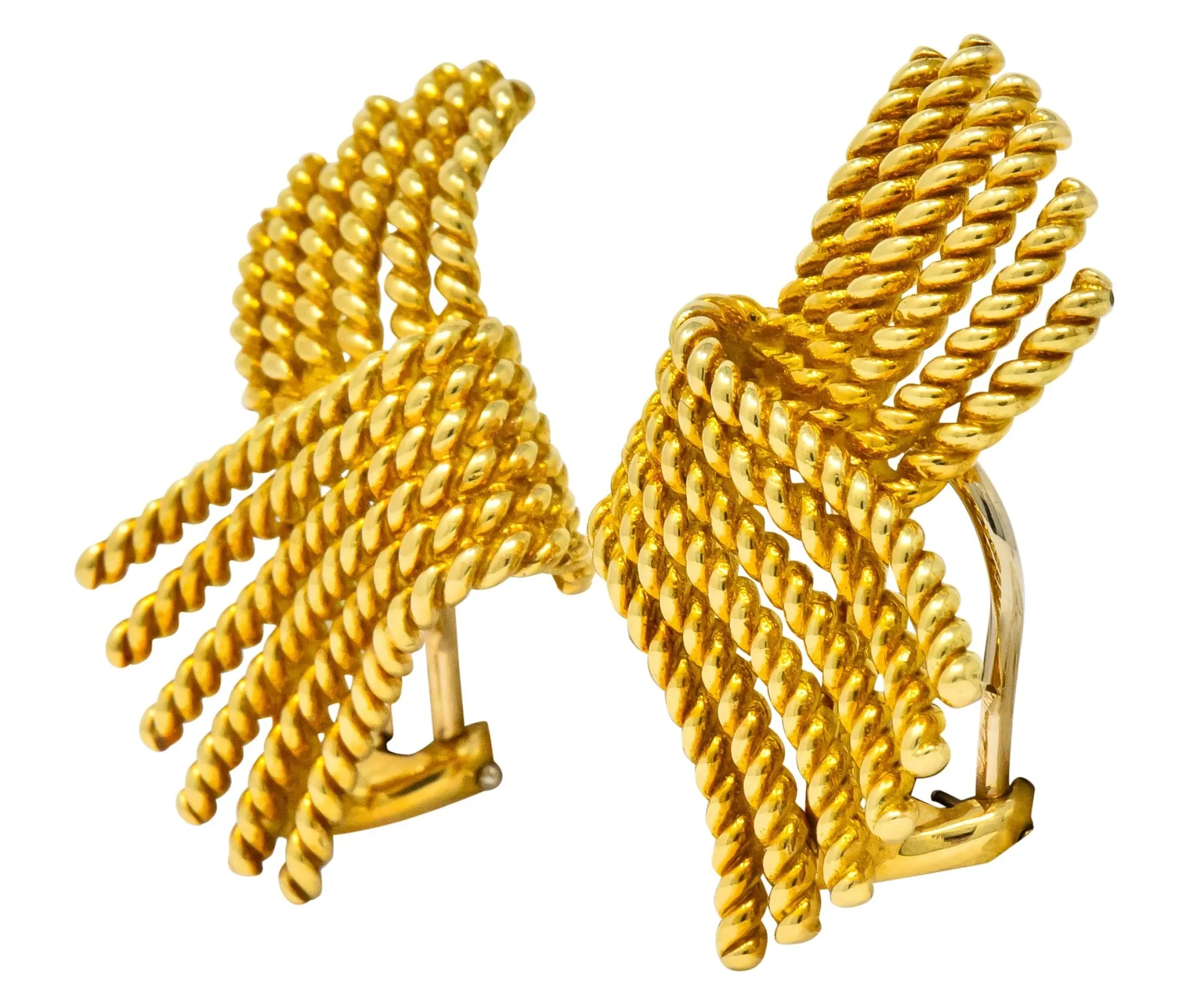 Tiffany & Co. Schlumberger 18 Karat Gold Strand Ear-Clip Earrings