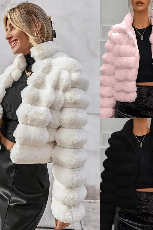 Trendy Imitation Short Fur Coat