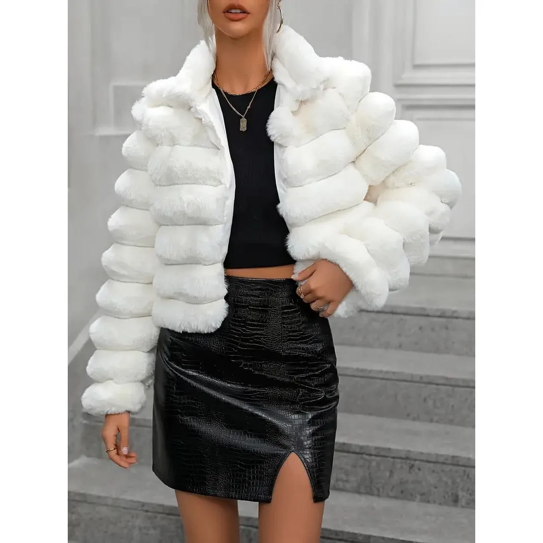 Trendy Imitation Short Fur Coat