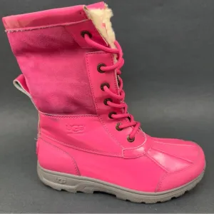UGG Australia Kids Butte II Patent Dove Pink 1014396K Lace Up Shoes Girls Size 5