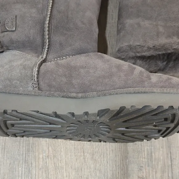 UGG Gray Suede Boots with Fur Lining
