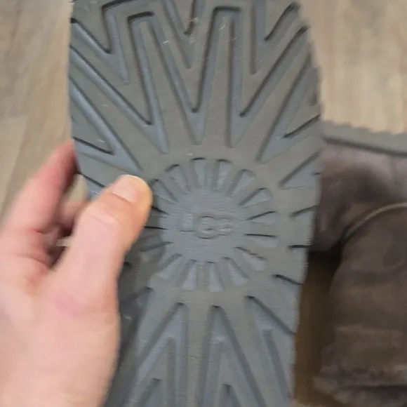 UGG Gray Suede Boots with Fur Lining