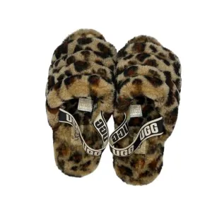 Ugg Leopard Print Open Toe Slipper Size 8