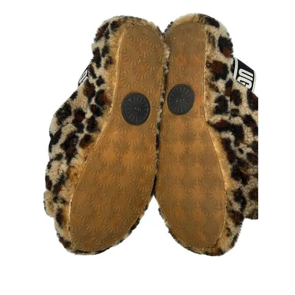 Ugg Leopard Print Open Toe Slipper Size 8