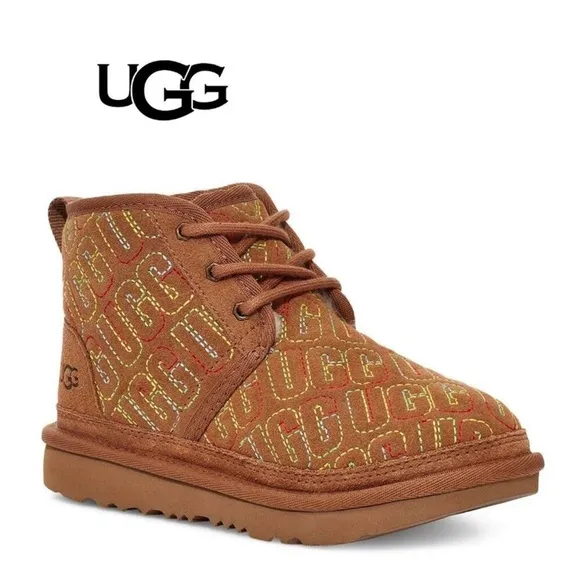 ugg neumel graphic stitch kids boots new