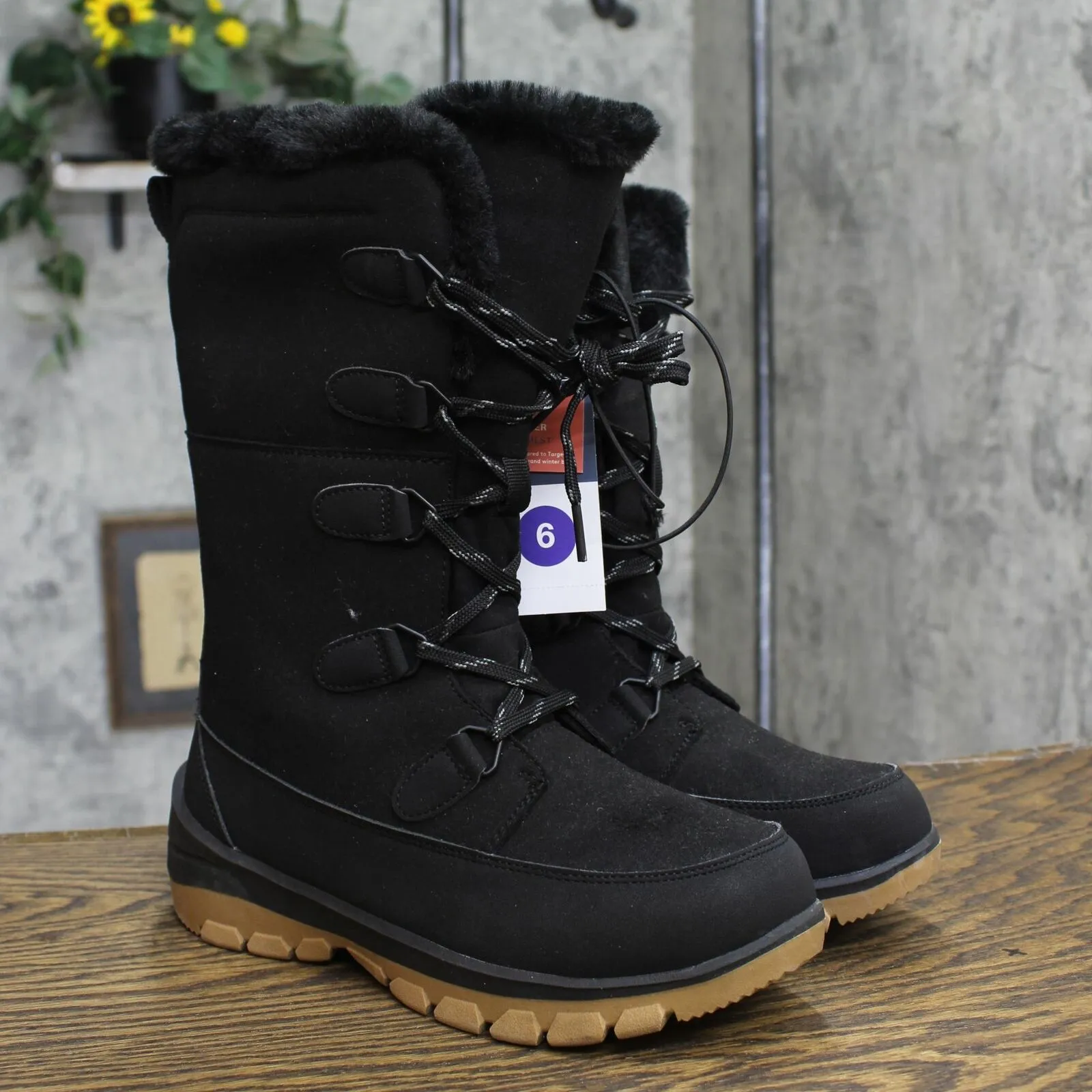 Universal Thread Women's Carla Tall Winter Boots 88236153 Jet Black 6M
