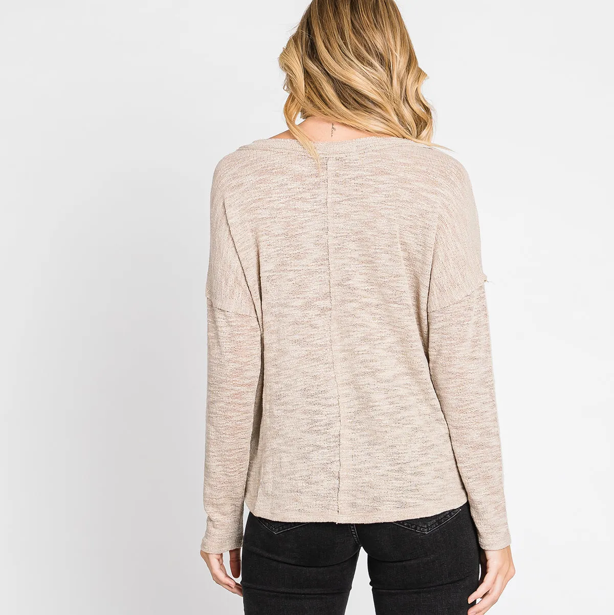 V-Neck Long Sleeve Top