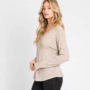 V-Neck Long Sleeve Top