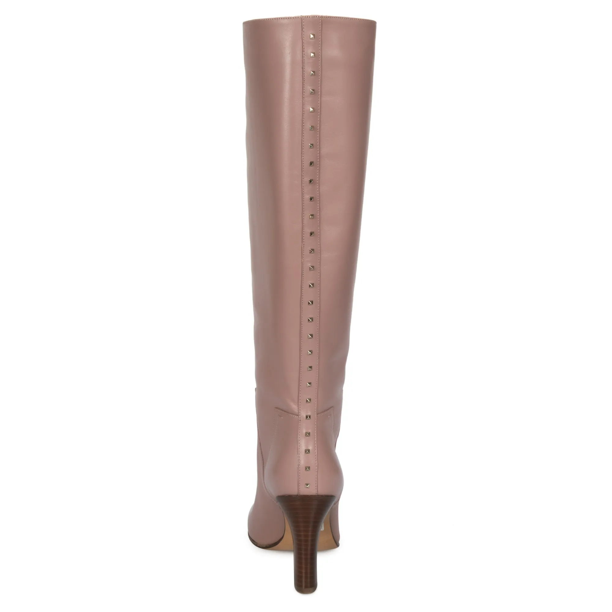 Valentino Knee-High Lovestud Boots in Pink
