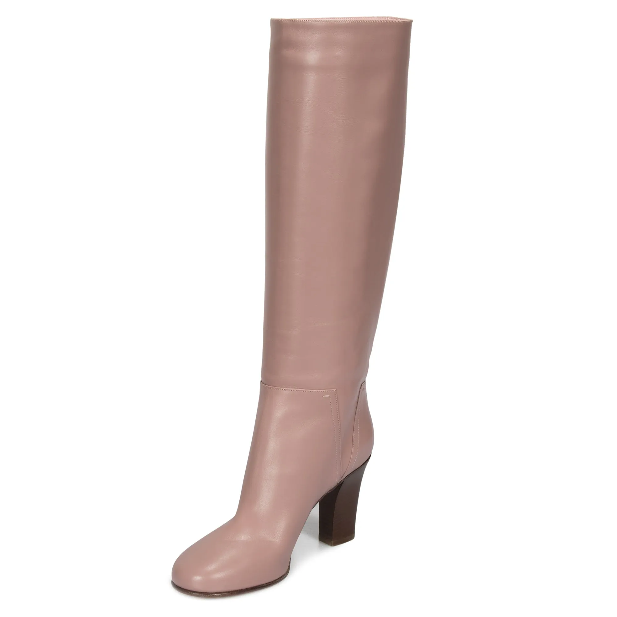 Valentino Knee-High Lovestud Boots in Pink