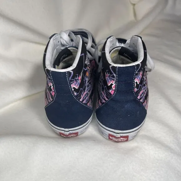 VANS OFF THE WALL PURPLE SKULL HI TOP SNEAKERS SHOES MENS 9 Women’s 10.5