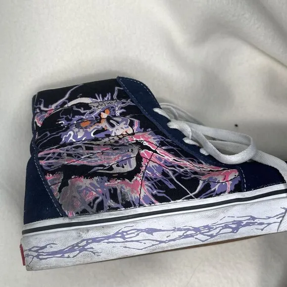 VANS OFF THE WALL PURPLE SKULL HI TOP SNEAKERS SHOES MENS 9 Women’s 10.5