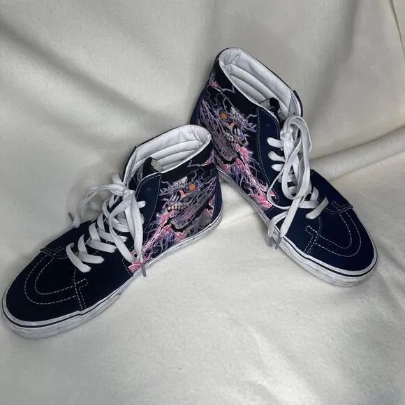 VANS OFF THE WALL PURPLE SKULL HI TOP SNEAKERS SHOES MENS 9 Women’s 10.5