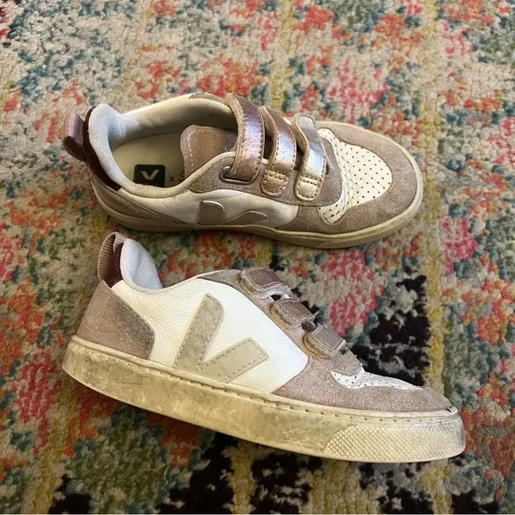 Veja V-10 LEATHER BONPOINT MULTICO BABE toddler size 13.5