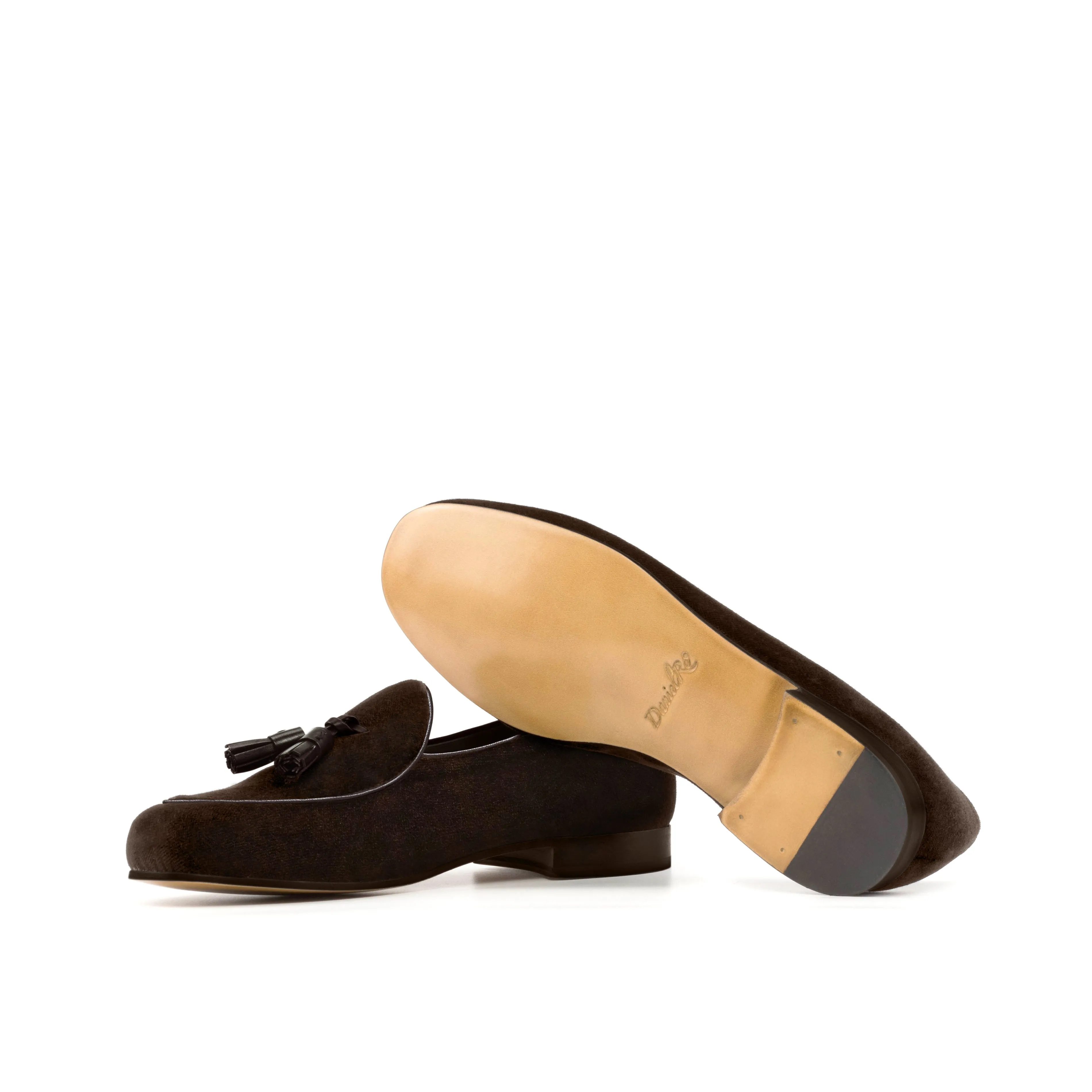 Velvet Belgian Loafers Dark Brown