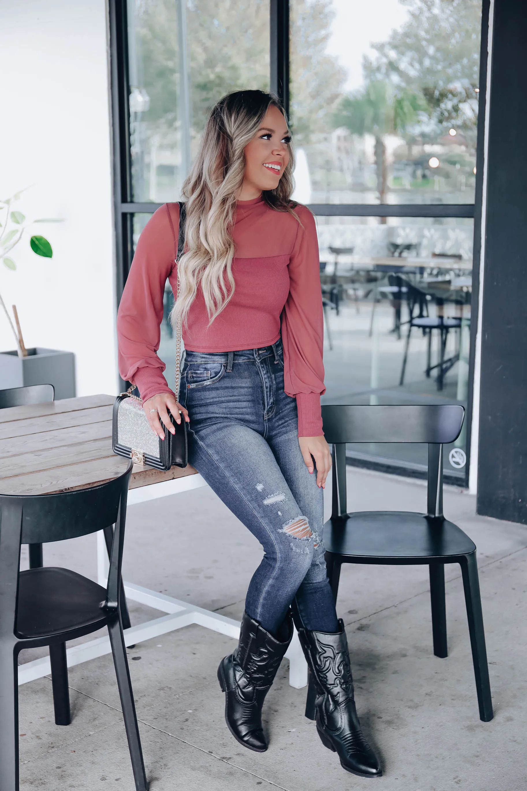 Venus Mesh Crop Top - Berry