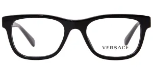 Versace Kids VK 3325U GB1 Square Plastic Black Eyeglasses with Logo Stamped Demo Lenses