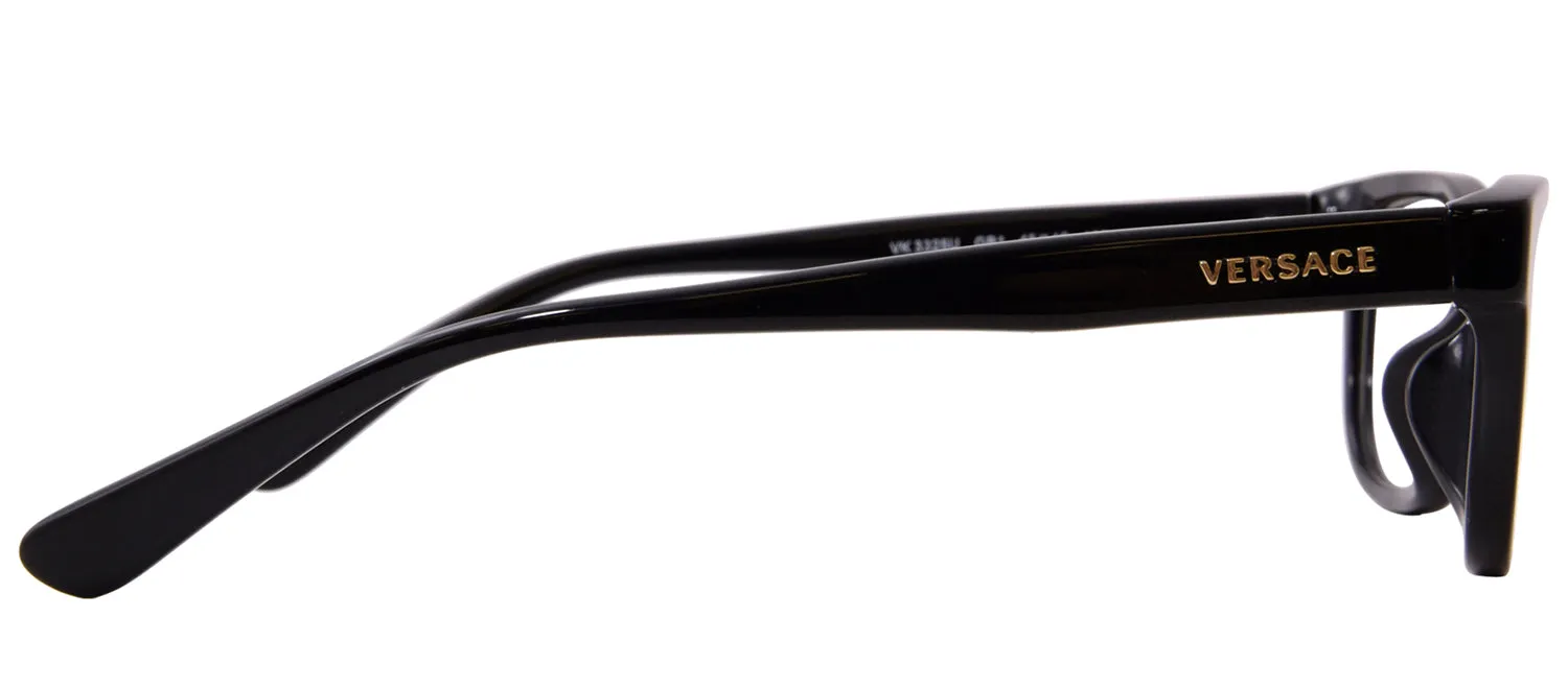 Versace Kids VK 3325U GB1 Square Plastic Black Eyeglasses with Logo Stamped Demo Lenses