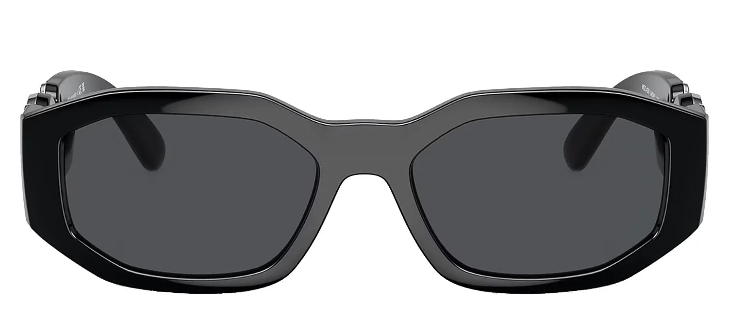Versace VE 4361 542287 Geometric Plastic Black Sunglasses with Grey Lens