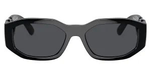 Versace VE 4361 542287 Geometric Plastic Black Sunglasses with Grey Lens