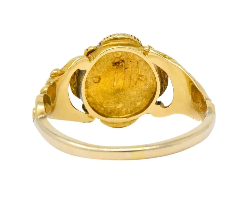 Victorian Pearl Ruby Diamond 14 Karat Gold Ring