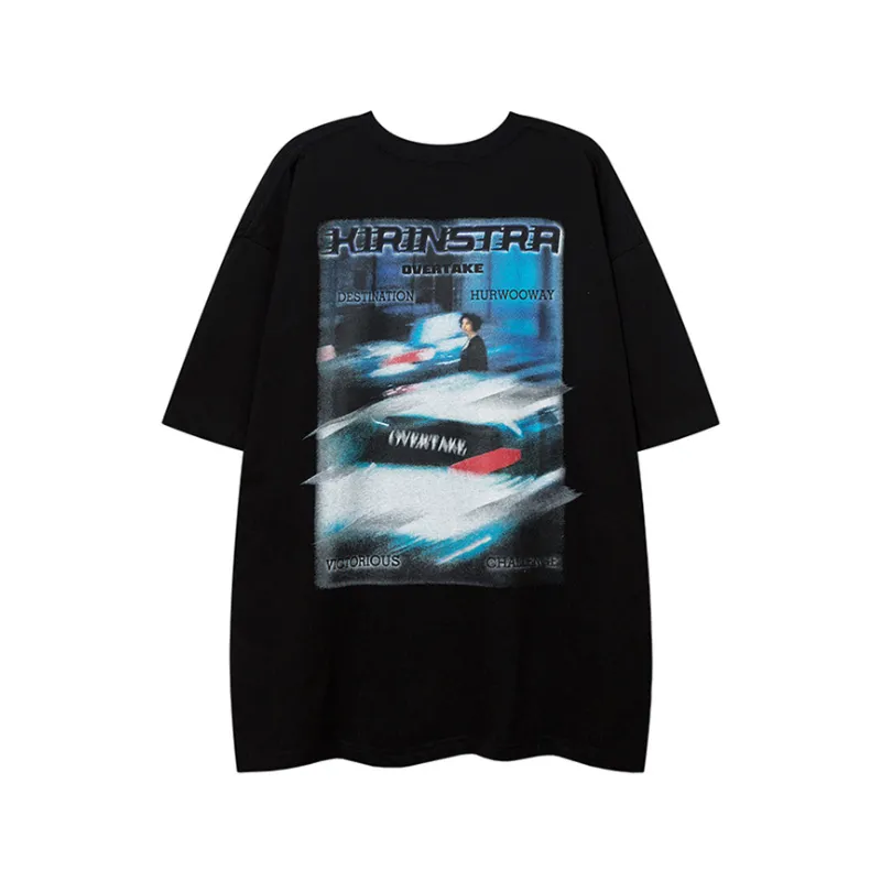 Vintage Street Car Graphic Loose T-shirt
