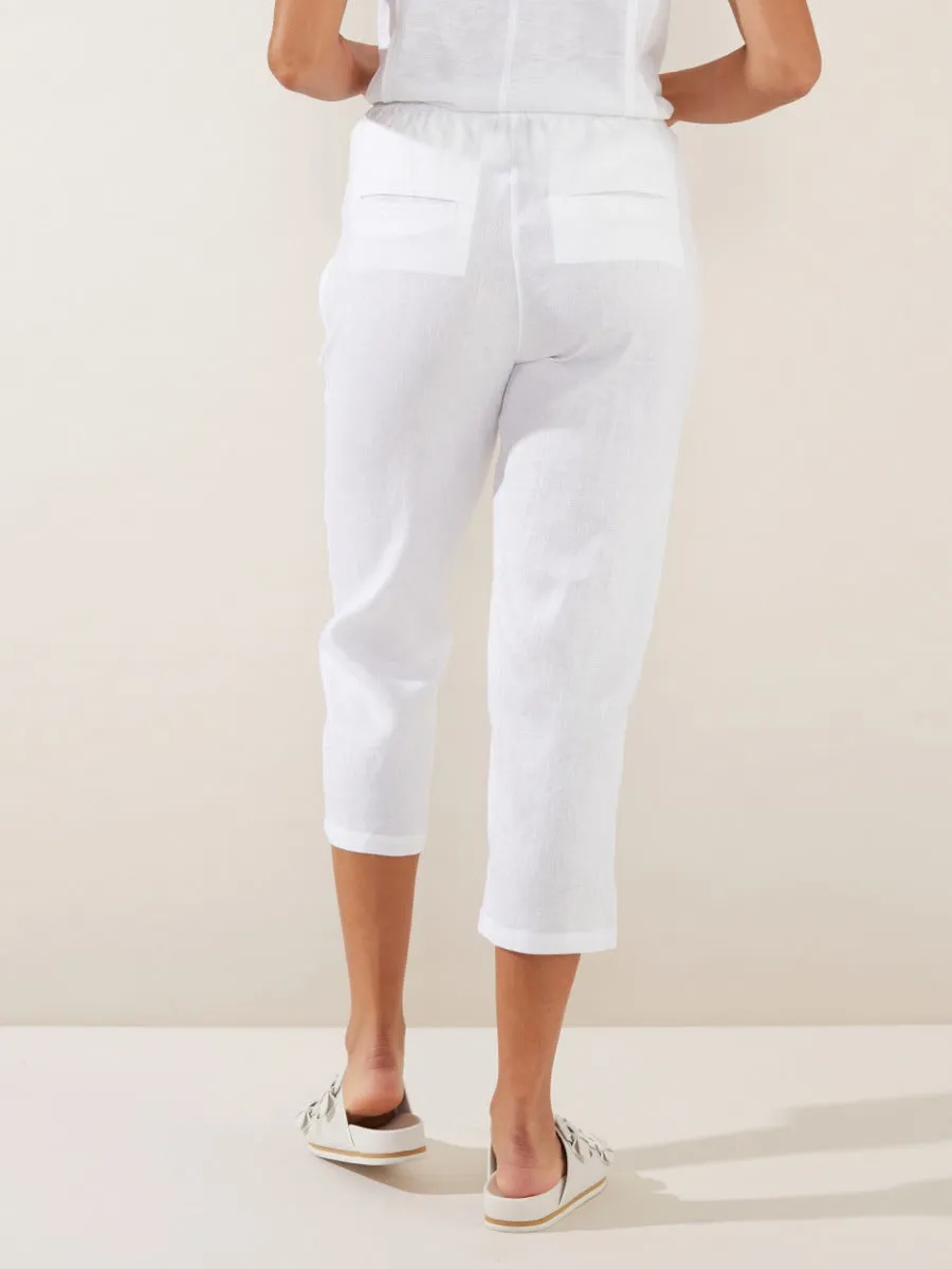 Washed Linen Cropped Pant