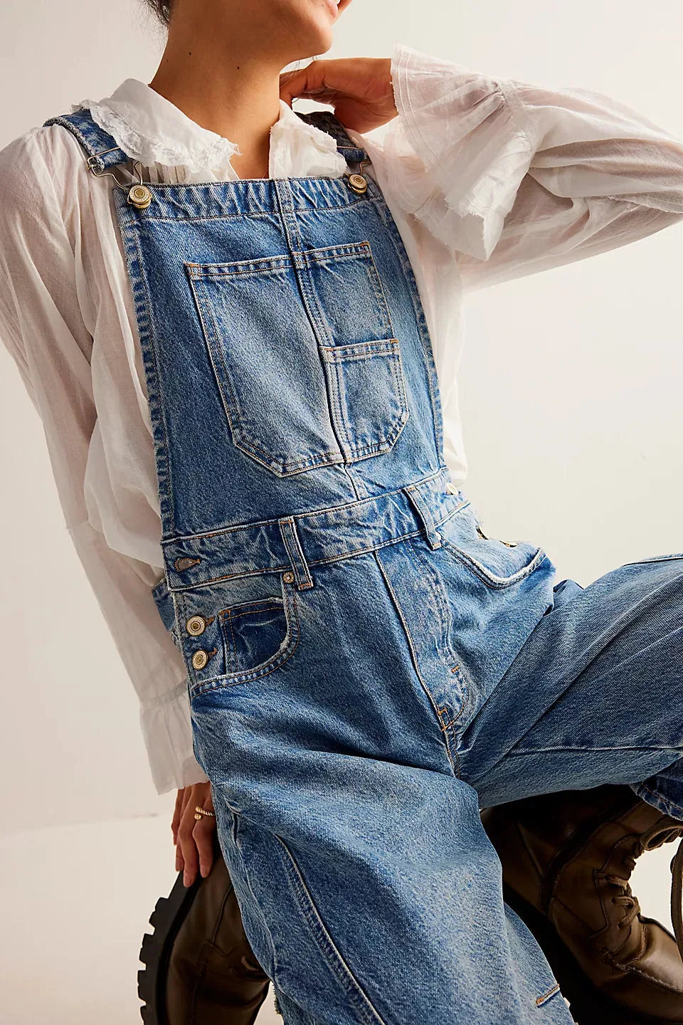 We The Free GOOD LUCK BARREL OVERALLS